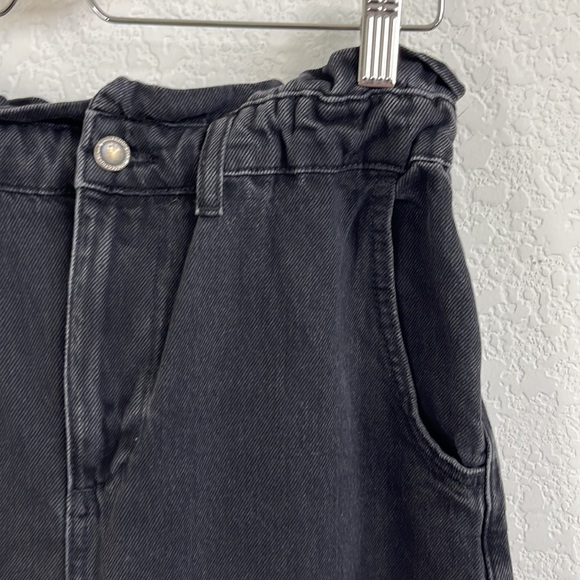 Zara Paperbag Waist High Rise Tapered Balloon Leg Cropped Jeans - Picture 6 of 14